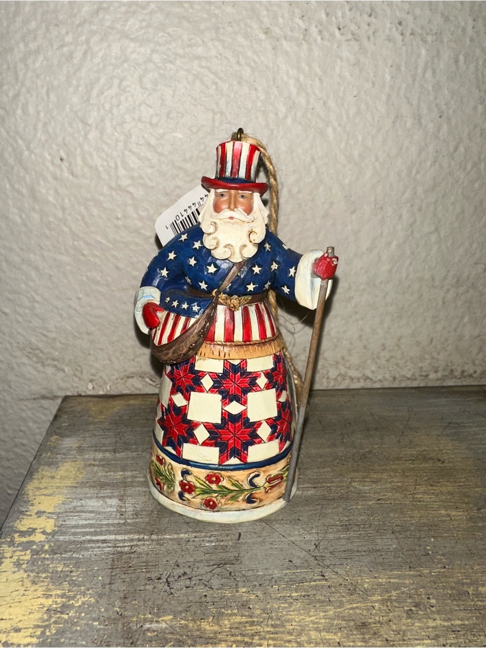 Jim Shore Heartwood Creek USA Santa Ornament (4026272) 2012